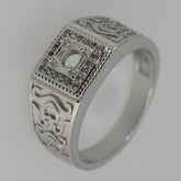 Sterling Silver Semi Mount Ring Setting RD 4.5x4.5mm White Topaz Solid - Syzjewelry